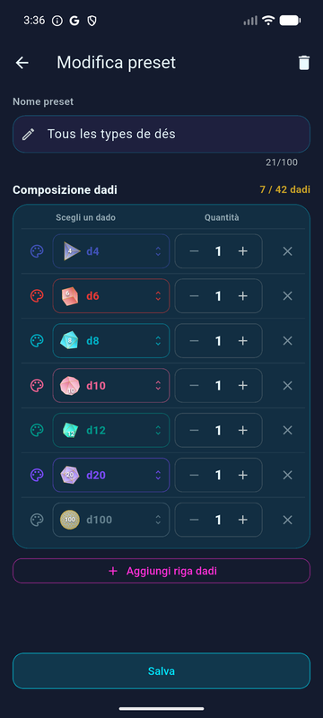 Modifica preset